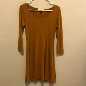 Mustard fit-and-flare skater forever 21 dress